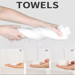 دستمال جادویی فشرده سفری مدل Towel بسته 14 عددی
